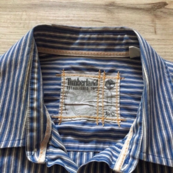 Timberland Men's Blue and White Striped Shirt - Picture 5 of 6